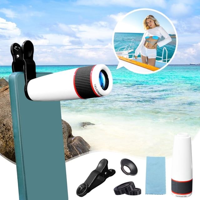 NARABB Monocular Telescope 12x Mobile Phone Telephoto Lens Low Light Night Vision Suitable For Concerts Competitions Mobile Phone Photography