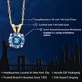 thumbnail image 2 of Gem Stone King 14K Yellow Gold Persian Blue Moissanite Pendant Necklace for Women | 0.80 Cttw | Gemstone Birthstone | Round 6MM | With 18 inch Chain, 2 of 6