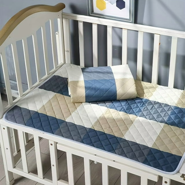 DEBGFS Excellent Matelas Absorbant et Lavable, Matelas Portable Adapté aux Femmes et aux Personnes Âgées, Protection Menstruelle Réutilisable, Housse de Matelas Imperméable et Respirante, V, Bleu Gris