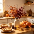 thumbnail image 6 of Thanksgiving 27.56 Inch Artificial Red Greenery 9-Fork Branch Insertion stems Faux Plastic plants for Vase Pot Landscape Flower Arrangements, 6 of 7
