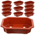 thumbnail image 4 of DEEPCRAFF 12Pcs Dark Red Plastic Planter Pot with Drainage Holes for Indoor and Balcony Use, 4 of 8