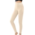 thumbnail image 2 of Women's Leggings Slim Fit Wool Silk Blend Stretch Tights Base Layer Pants Printed Winter Pants, 2 of 7