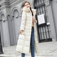 thumbnail image 4 of Winter Saving Womens Plus Size Puffer Jacket Long Collar Padded Coat Slim Thick Coat Warm Cotton Down Jacket, 4 of 4