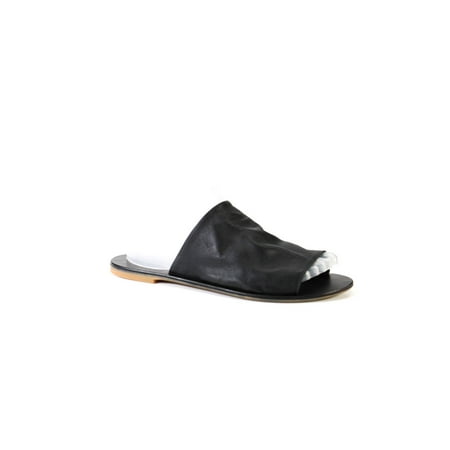 

Everlane Womens Leather Round Toe Thick Strap Sandals Black 8