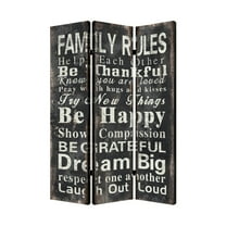 Home Decorative Family Rule Screen Room Divider - 3 Panel