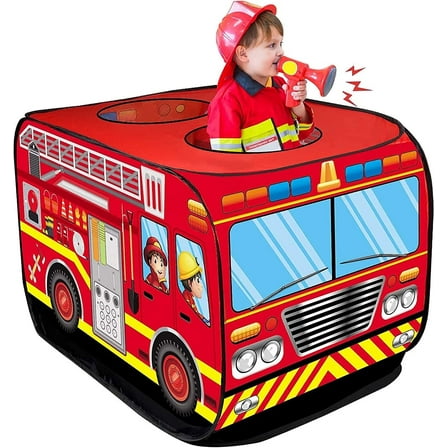 Jelly Comb Fire Truck Tents,Foldable Fire Trucks Pop Up Play Tent Kids Pretend Indoor Playhouses for Boys Toddlers Girls Toys