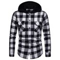 thumbnail image 2 of cllios Flannel Shirts for Men Big and Tall Plaid Hoodies Fall Button Down Shirt Jacket Classic Fit Long Sleeve Lightweight Jacket with Chest Pockets, 2 of 4