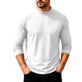 thumbnail image 2 of Fnooota Men's Thermal Tops, Long Sleeve Casual Fall Winter Mock Neck Base Layer Clothing White Size 2XL, 2 of 5