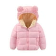 thumbnail image 3 of GYRATEDREAM Winter Coats for Toddler Kids Baby Boys Girls Padded Light Puffer Jacket Outerwear Infant Down Teddy Bear Jacket with Hoods for 6-7Y Pink, 3 of 5