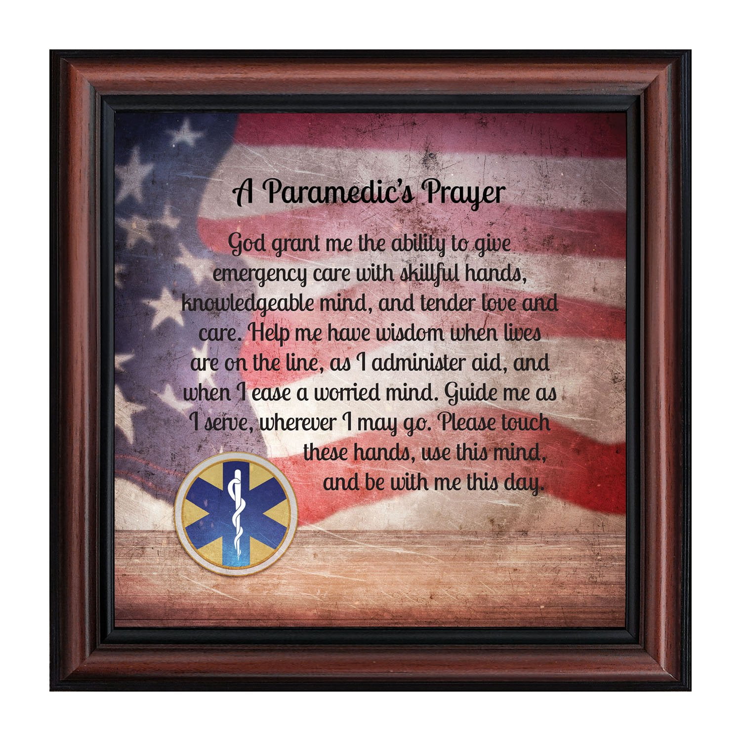 Prayer for the Paramedic Framed Poem, First Responders Gift, EMS, EMT, Gift for a Paramedic and Emergency Services Personnel, 8740B