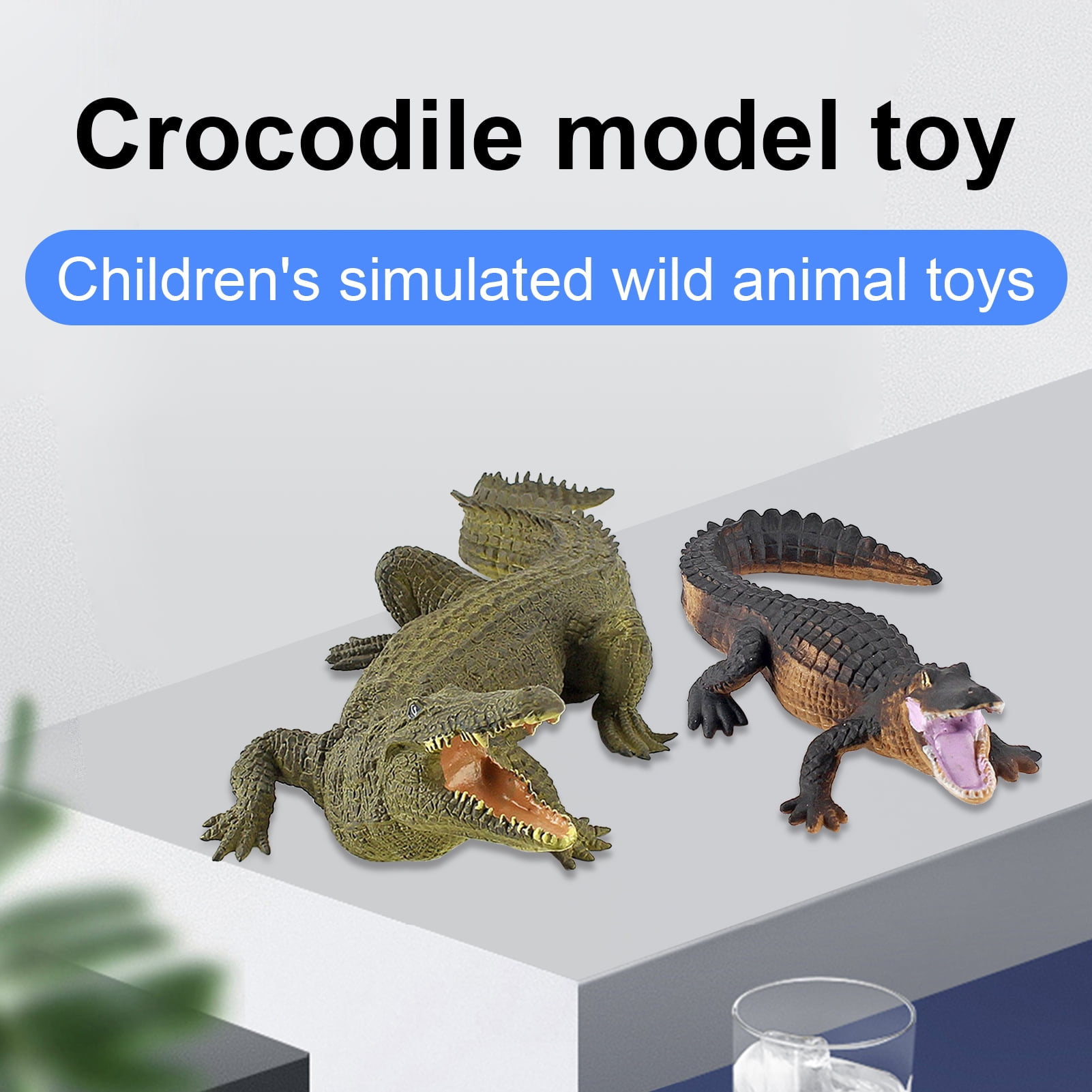 15.5cm Alligator Crocodile Realistic Wild Animal Figure Solid Plastic Toy Model 