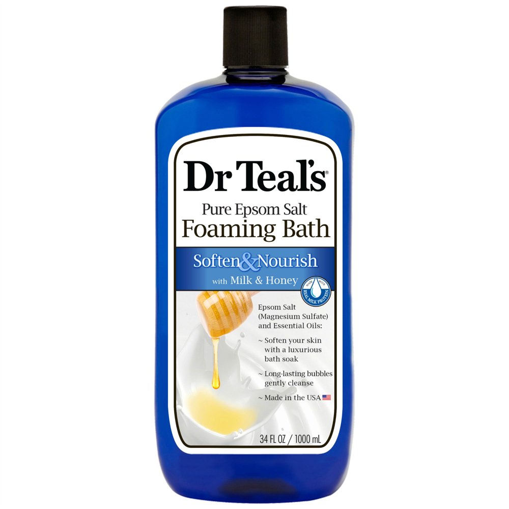 Dr Teals Epsom Salt Foaming Bath Soften Milk Honey, 34 Oz. Walmart