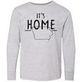 thumbnail image 3 of Inktastic It's Home- State of Iowa  Outline Distressed Text Long Sleeve Youth T-Shirt, 3 of 5