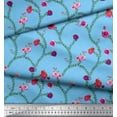 thumbnail image 2 of Soimoi Crepe Silk Fabric Leaves & Peony Floral Printed Craft Fabric by The Yard 42 Inch Wide, 2 of 3