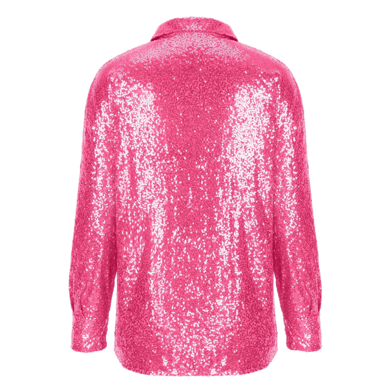 Damen Metallisch Langarmshirt Eng Bauchfrei Obertei Produktbild-Vorschau 4