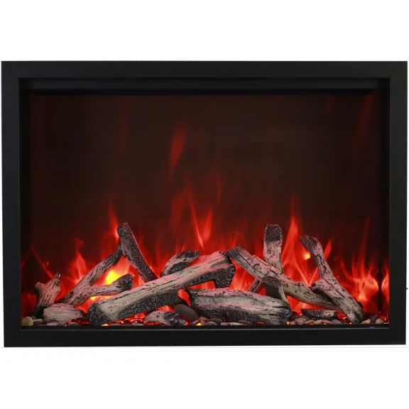Smart 33” Fireplace – includes a steel trim, glass inlay, 10 piece log set with remote and cord