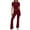 Wine, variant on Chbgutlmr Going Out Outfits for Women 2 Piece Crewneck Short Sleeve T Shirts Ruched Flare Pants Slim Sets