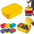 thumbnail image 2 of XKHHLH Silicone Food Storage Containers, Rectangular Bento Lunch Box Containers with Lids, Hard-Shell Silicone, Airtight, Microwave, Dishwasher and Freezer Safe, 2 of 4