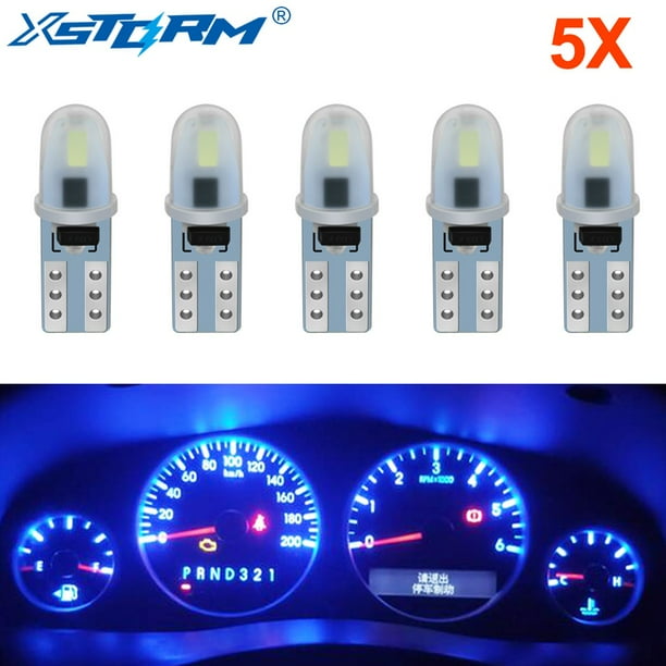 5pzas T5 bombilla Led W3W W1.2W Led Canbus luces para interior del automóvil Indicador de calefacción de panel lámpara de cuña Auto 12V huangjie unisex