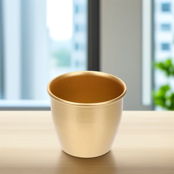 UEETEK Golden Metal Plant Pot for Indoor and Outdoor Use, Perfect for , Small Plants, and Decor