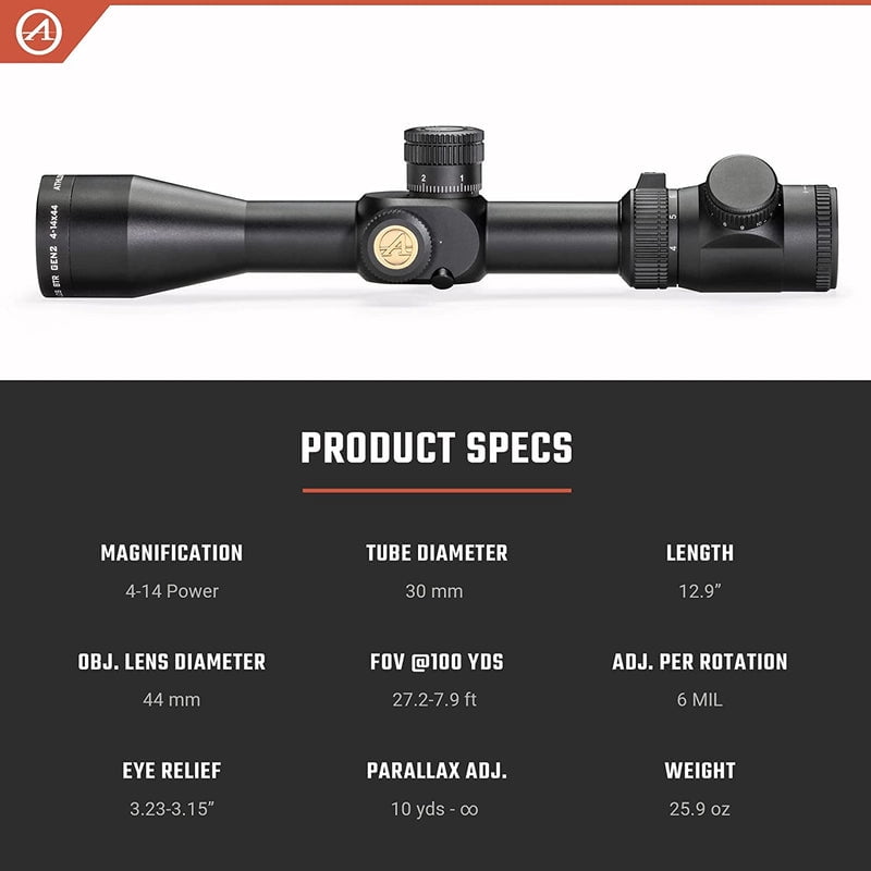 Athlon Talos BTR GEN2 4-14x44mm Riflescope FFP APLR2 FFP Illuminated MIL Reticle - 215029