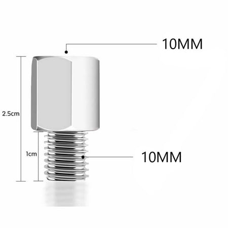 

2.5CM Side Mirror Screw Skru Tambah Tinggi Adapter Warna Silver Extension 8/10MM