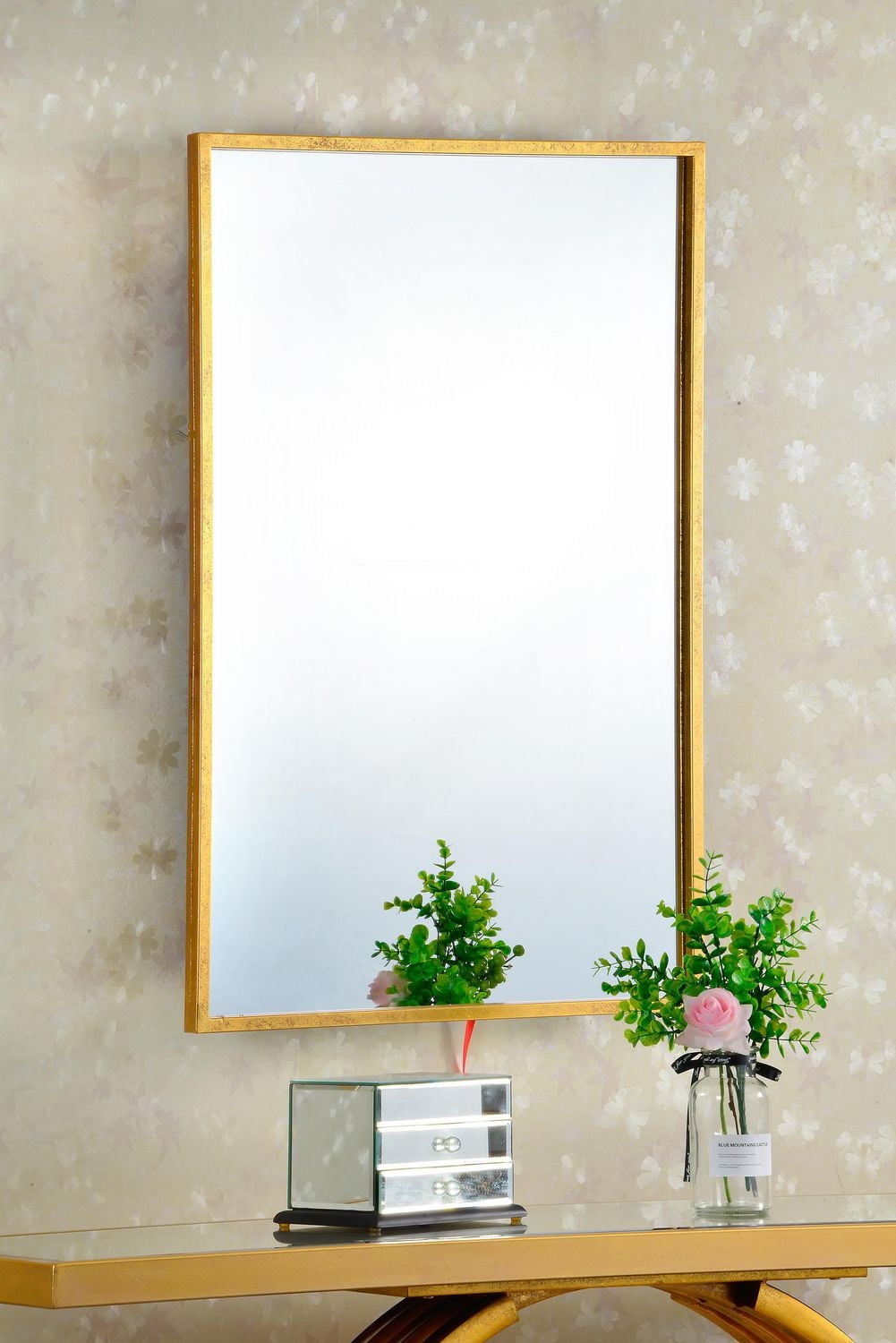 Plata Décor Rectangular Gold Mirror
