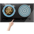 thumbnail image 1 of KitchenRaku 2 Pcs Induction Cooktop Mats, Round Silicone Mat, Cyan, 9.4 IN, 1 of 6