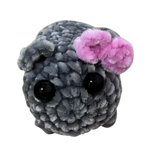 Guanhe Cute Sad Hamster Christmas Gifts, Crochet Plush Sad Hamster Emotional Comfort Doll Ornaments,Gray