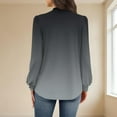 thumbnail image 6 of UTSJKR Lantern Sleeve Gradient Tops for Women Elegant Keyhole Back Business Casual Blouse Dressy Loose Ladies Office Shirts Black XL, 6 of 7