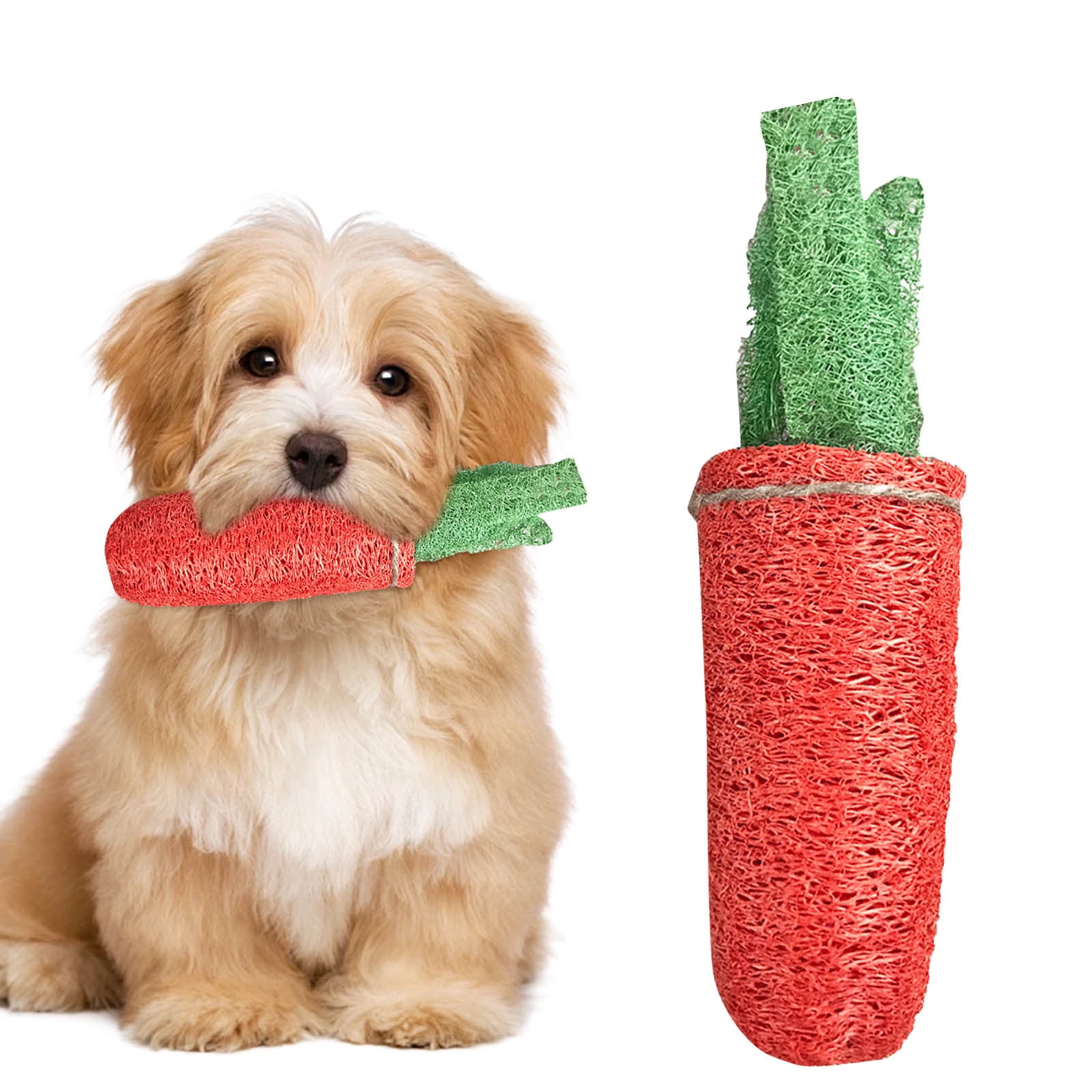 Pet Toys For Carrot Themed Loofah Holder Ideal For Dogs Cats And Small Animals Chew Toy Crafted From And Sisal Net For Indoor Outdoor Play Platform Competitors Title Variation,19x5 cm,Red