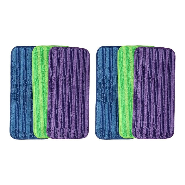 Reusable Mop Pads Compatible for Swiffer Wet Jet, Wet Jet Pads Refills for Swiffer Mop, 4 Pack Microfiber Replacement Pads for Hardwood Floor Cleaning, Dry Wet Mopping Cloths for 10" to 12"