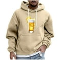 thumbnail image 2 of Pisexur Chandail en Molleton pour Hommes Confortable Chandails à Capuchon à Manches Longues pour Hommes Mode Décontractée Chandails en Molleton à Capuche Col Rond Imprimé Chandail à Manches Longues Khaki,2TG, 2 of 5
