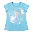 thumbnail image 1 of Playera Para Niña Disney Frozen Cuello Redondo Manga Corta Talla 6 Azul Cielo, 1 of 2