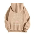 thumbnail image 5 of Women Sweatshirts Sunset Hoodie for Women | Beach Cozy Oversized Sweatshirt for Coastal and Surf Style Khaki L, 5 of 6
