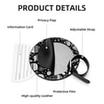 thumbnail image 4 of Black and White Easter 2Pcs PU Leather Round Luggage Tags with Privacy Cover and Name ID Tag for Suitcase, Handbags, Backpacks, School Bags, 4 of 6
