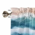 thumbnail image 5 of Abstract Waves Kitchen Curtains and Valances Set, Gradient Spray Orange Blue White Rod Pocket Window Valance 18 Inch Window Curtain Panels for Living Room Bedroom Laundry, 27.5x36in, 3 Pieces, 5 of 7