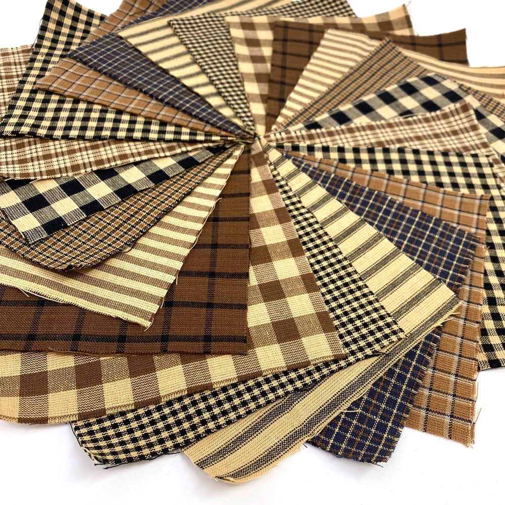JCS Brown & Black Plaid Homespun Ragged Quilt Kit(200+ six-inch Squares)