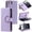 Purple, variant on For Apple iPhone 16e / iPhone 17e Wallet Case Grid Texture Magnetic Flip Cover 9-Card Slots Zipper Pocket With Detachable Shoulder Strap And Wrist Strap,Purple,For iPhone 16e / 17e