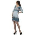 thumbnail image 4 of Moomaya Casual Printed 3/4 Sleeve Georgette V-Neck Mini Custom Dress For Women, 4 of 6