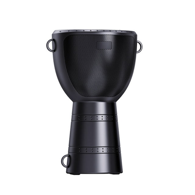 Riwcyla Solar BT Speaker Portable Wireless Speaker African Drum Shape Flashlight Lighting Function for Indoor Beach Party Hiking Cycle Built,in Solar Panel Wireless Speaker