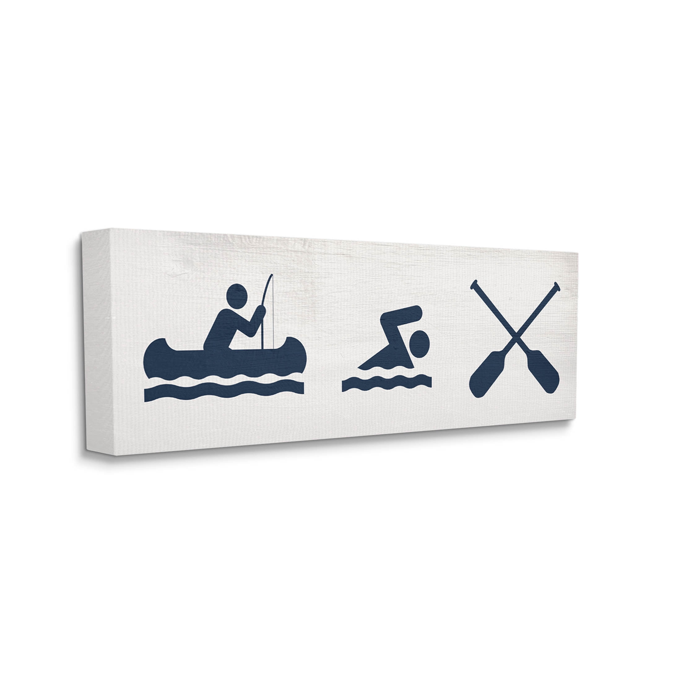 Lake Water Activities Sign Typography Graphic Art Gallery Wrapped Canvas Print Wall Art