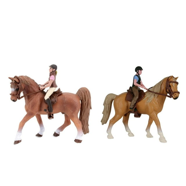 2pcs Animal Figure Competition with Detachable Figurine Statue for children 3- Old Gifts marrón01 Yotijar Juego de figuritas de caballos