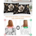 thumbnail image 4 of Hokiten King Size Pillow Cases Set of 2, Pillow Covers for Bed, Black Gold Flower Satin Pillowcases with Zipper for Hair/Skin, Gradient Luxurious Floral Botanical 20x36 Inches, 4 of 6