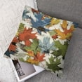 thumbnail image 7 of Shangniulu Colorful Maple Leaves Pillow Covers Set of 2 Fall Pillow Covers Blue Beige White Stripes Decorative Pillow Cover Autumn Throw Pillow Covers for Patio Outdoor Indoor Couch White, 7 of 7