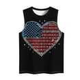thumbnail image 4 of Frostluinai Patriotic Tank Tops for Women Crew Neck Sleeveless Summer Tanks Vintage Love USA Flag Graphic T Shirts Plus Size Tees, 4 of 5