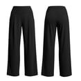 thumbnail image 3 of Favoffer Women's High Waist Wide Leg Pants Solid Color Front Pleated Design Pocket Loose Casual Trousers Soft Yoga Everyday Bottom for Walking Lounging Workout, 3 of 9