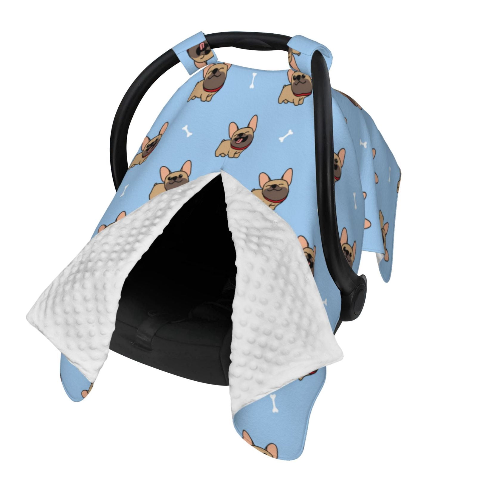 Naloa Brown French Bulldog Baby Car Seat Cover, Breathable Baby Carrier Cover, Multiuse Baby Carrier Cover & Nursing Breastfeeding Cover