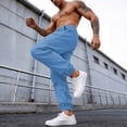 thumbnail image 6 of Dresfit Mens Linen Pants Drawsring Elastic Waist Sweatpants Baggy Straight Leg Yoga Joggers Relax Fit Loose Breathable Beach Trousers with Pockets L, 6 of 9