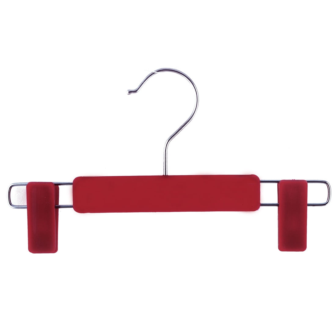 Home Wardrobe Plastic Double Clips Suits Pants Clothes Clothing Hanger Hook Red
